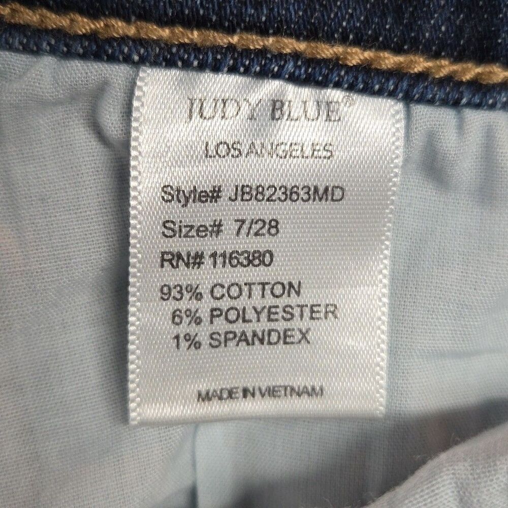 Judy Blue Jeans Women's 7/28 Blue Boyfriend Fit Ripped Distressed Splattered EUC - Picture 8 of 9